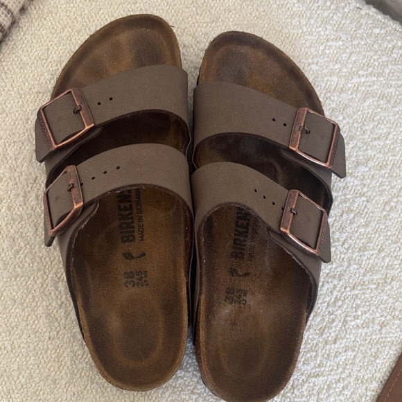 Birkenstock Taupe Double Buckle arizona Sandals 38 - Picture 2 of 8